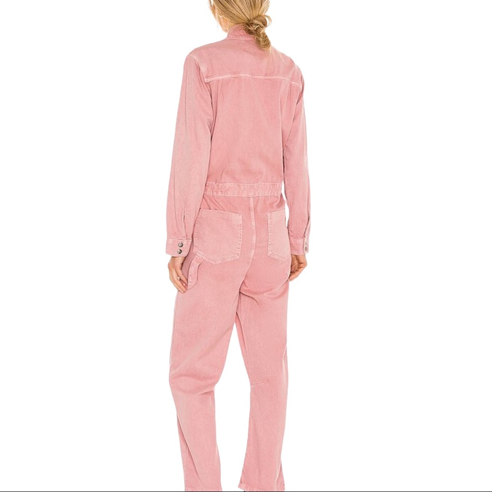 OneTeaspoon x Free People Starship M 8/10 Pink Utility Denim Jumpsuit Coveralls - Picture 6 of 13